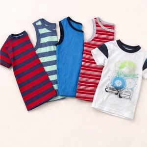 5-Piece Toddler Boy Shirt Bundle Size 3T | Tanks + Tees | Summer Play Lot